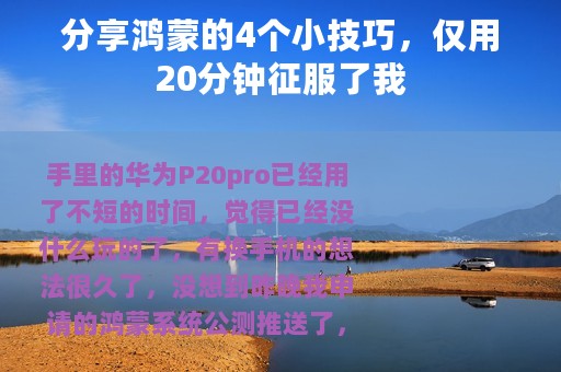 分享鸿蒙的4个小技巧，仅用20分钟征服了我