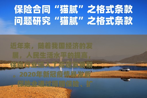 保险合同“猫腻”之格式条款问题研究“猫腻”之格式条款问题研究