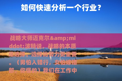 如何快速分析一个行业？