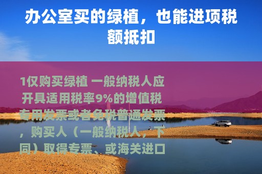 办公室买的绿植，也能进项税额抵扣