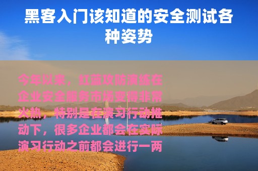 黑客入门该知道的安全测试各种姿势