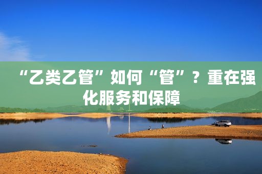 “乙类乙管”如何“管”？重在强化服务和保障