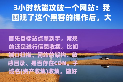 3小时就能攻破一个网站：我围观了这个黑客的操作后，大呼过瘾