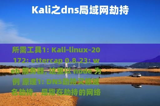 Kali之dns局域网劫持