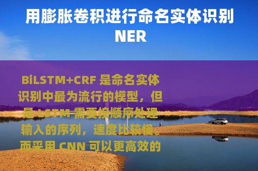 用膨胀卷积进行命名实体识别 NER