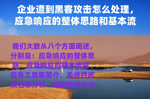 企业遭到黑客攻击怎么处理，应急响应的整体思路和基本流程