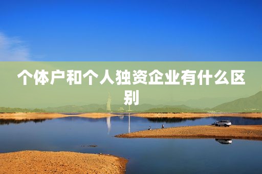 个体户和个人独资企业有什么区别