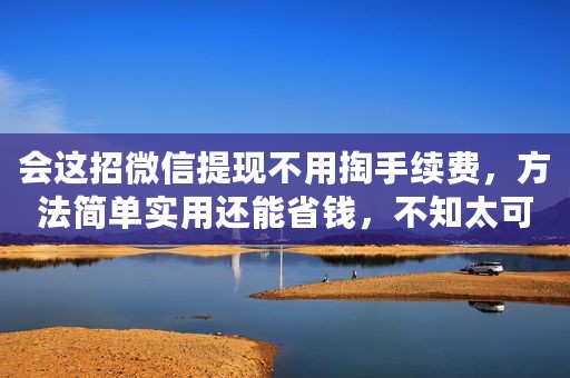 会这招微信提现不用掏手续费，方法简单实用还能省钱，不知太可惜