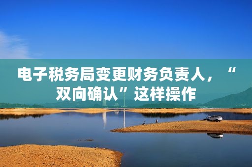 电子税务局变更财务负责人，“双向确认”这样操作
