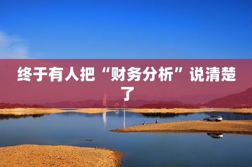 终于有人把“财务分析”说清楚了