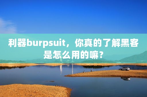 利器burpsuit，你真的了解黑客是怎么用的嘛？