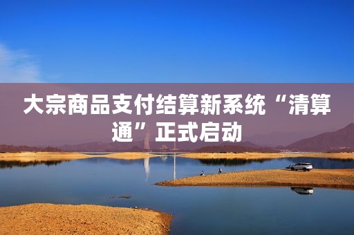 大宗商品支付结算新系统“清算通”正式启动