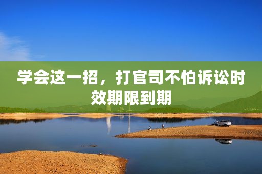 学会这一招，打官司不怕诉讼时效期限到期