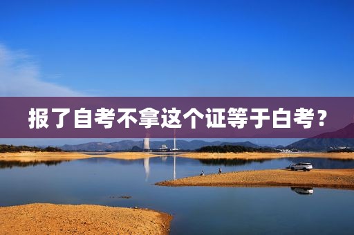 报了自考不拿这个证等于白考？