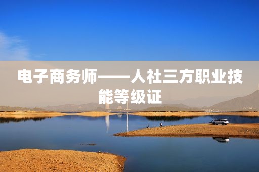 电子商务师——人社三方职业技能等级证