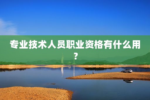 专业技术人员职业资格有什么用？