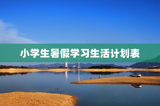 小学生暑假学习生活计划表