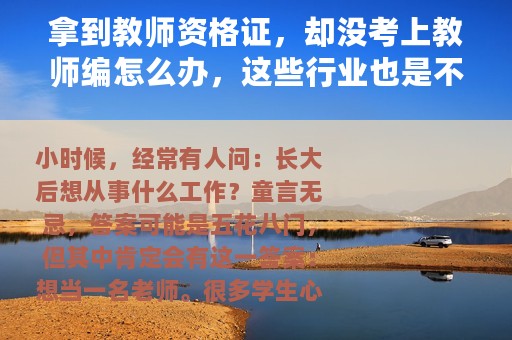 拿到教师资格证，却没考上教师编怎么办，这些行业也是不错的选择
