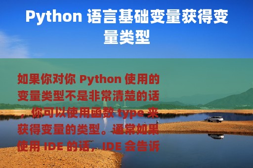 Python 语言基础变量获得变量类型