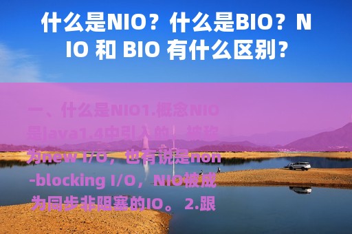 什么是NIO？什么是BIO？NIO 和 BIO 有什么区别？