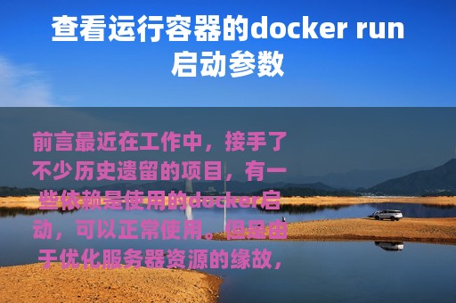 查看运行容器的docker run启动参数