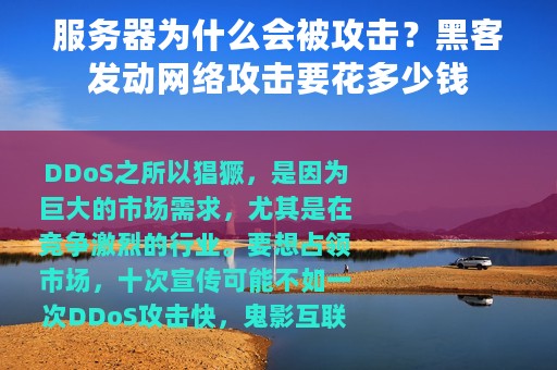 服务器为什么会被攻击？黑客发动网络攻击要花多少钱
