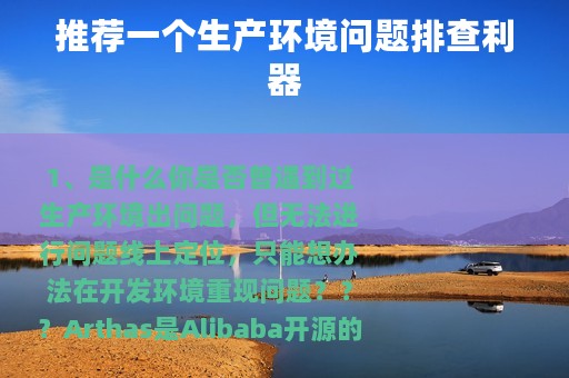 推荐一个生产环境问题排查利器