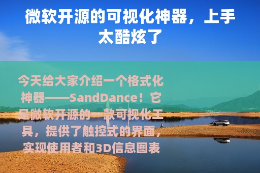 微软开源的可视化神器，上手太酷炫了