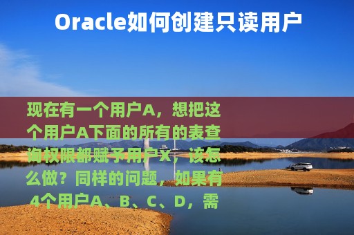 Oracle如何创建只读用户
