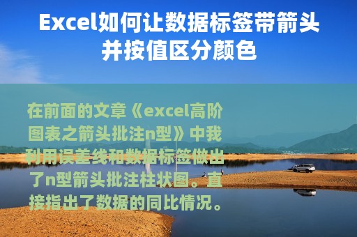 Excel如何让数据标签带箭头并按值区分颜色