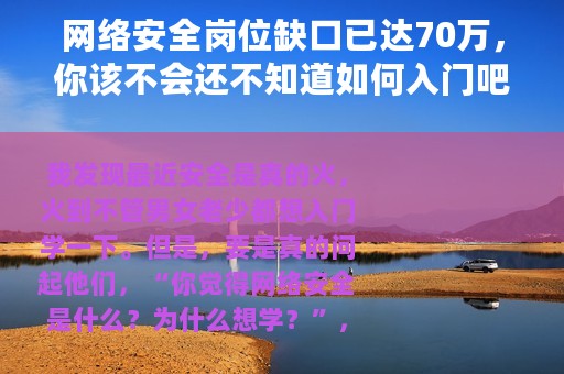 网络安全岗位缺口已达70万，你该不会还不知道如何入门吧？