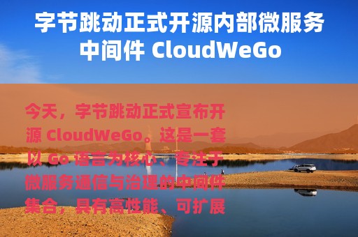 字节跳动正式开源内部微服务中间件 CloudWeGo