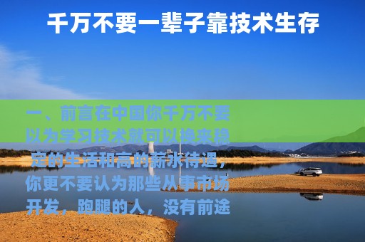 千万不要一辈子靠技术生存