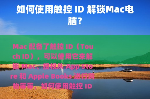 如何使用触控 ID 解锁Mac电脑？