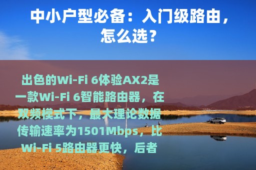 中小户型必备：入门级路由，怎么选？