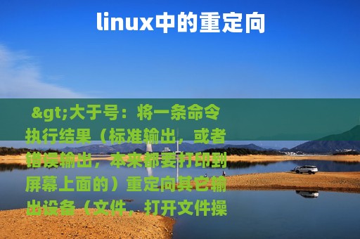 linux中的重定向