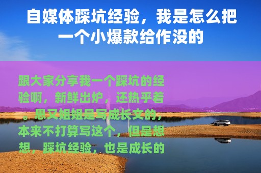 自媒体踩坑经验，我是怎么把一个小爆款给作没的