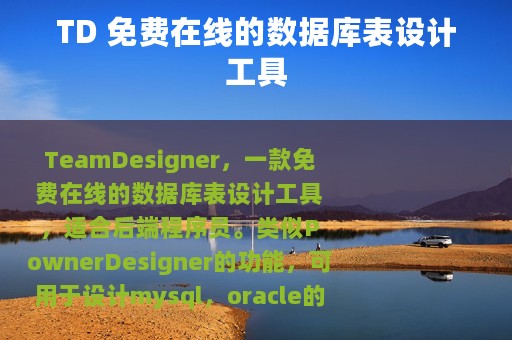 TD 免费在线的数据库表设计工具