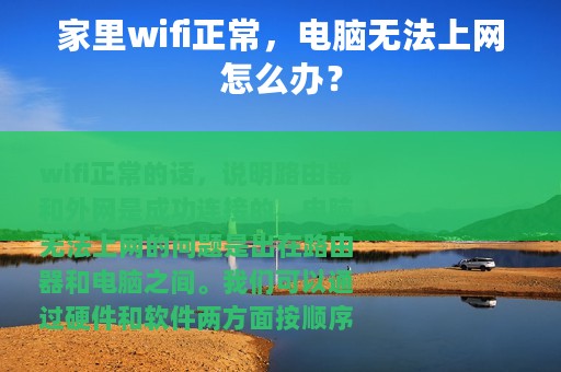 家里wifi正常，电脑无法上网怎么办？
