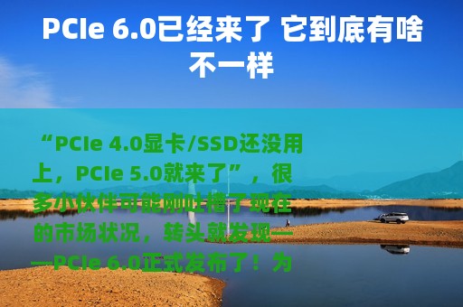 PCIe 6.0已经来了 它到底有啥不一样