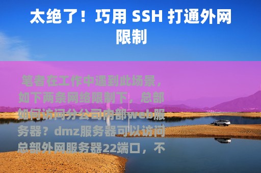 太绝了！巧用 SSH 打通外网限制