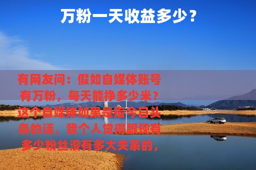 万粉一天收益多少？