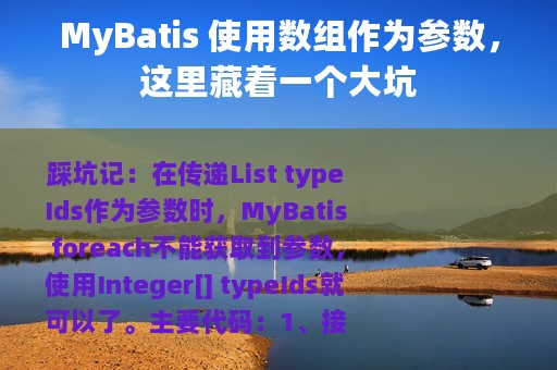 MyBatis 使用数组作为参数，这里藏着一个大坑