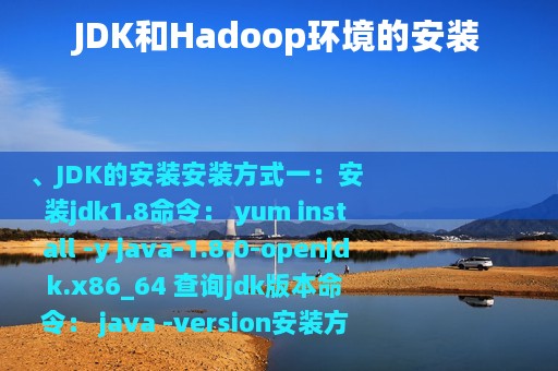 JDK和Hadoop环境的安装