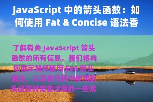 JavaScript 中的箭头函数：如何使用 Fat & Concise 语法香草