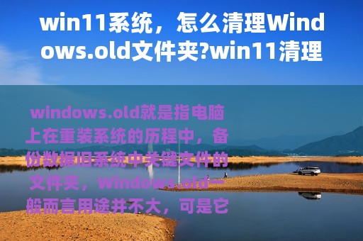 win11系统，怎么清理Windows.old文件夹?win11清理文件夹操作步骤