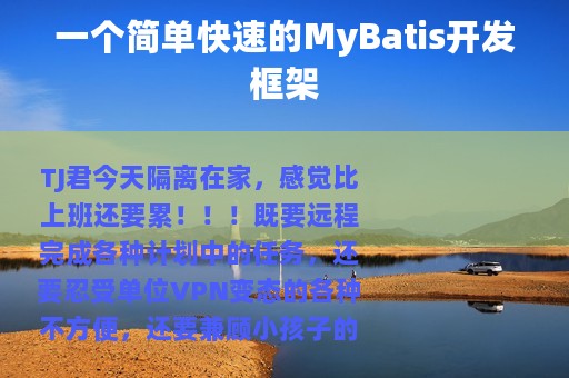 一个简单快速的MyBatis开发框架