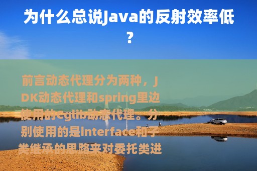 为什么总说Java的反射效率低？