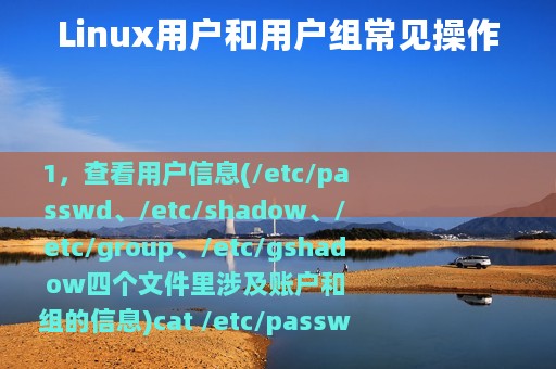 Linux用户和用户组常见操作