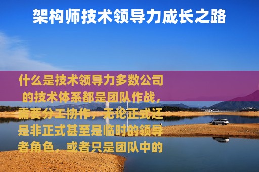 架构师技术领导力成长之路